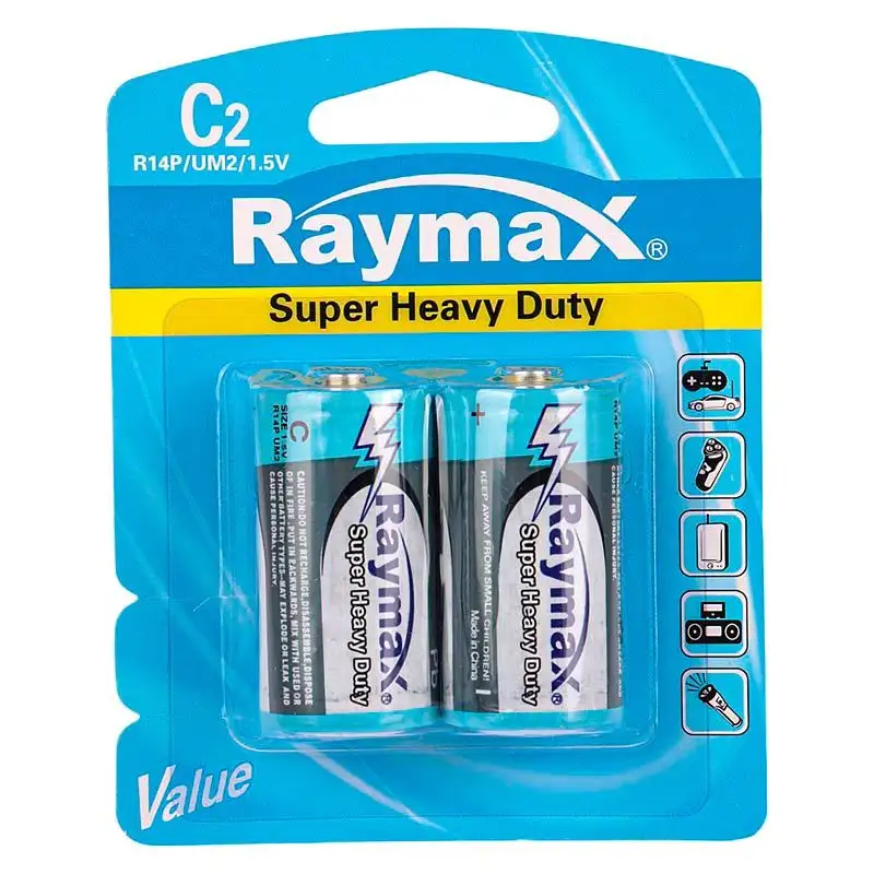 picture باتری دوتایی متوسط Raymax Super Heavy Duty R14P 1.5V C