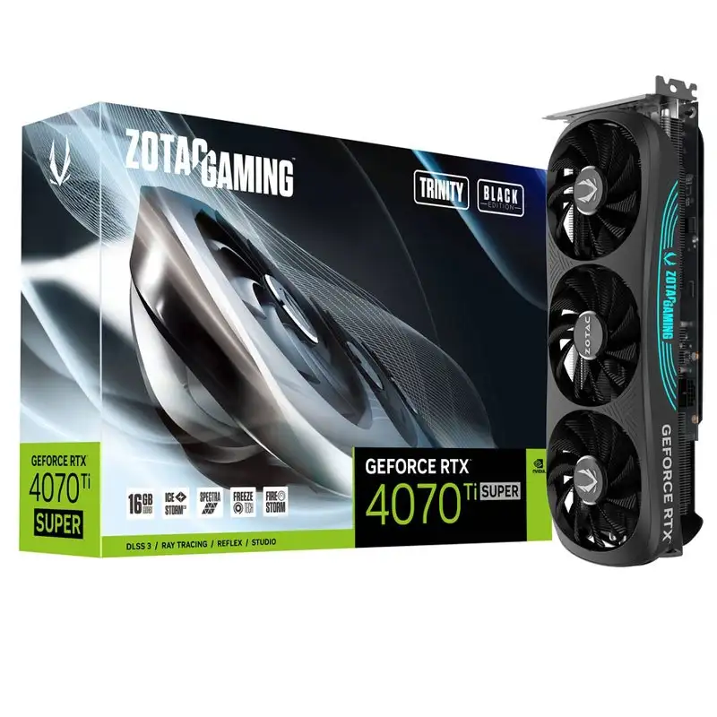 picture کارت گرافیک Zotac Gaming GeForce RTX 4070 Ti SUPER Trinity Black Edition 16GB GDDR6X 256Bit