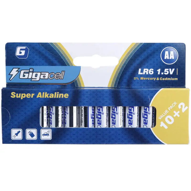 picture پک 2+10 باتری قلمی Gigacell Super Alkaline LR6 1.5V AA