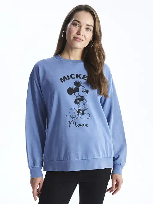 picture بلوز بارداری ال سی وایکیکی با کد W3IP78Z8-V2U ( Bisiklet Yaka Mickey Mouse Baskılı Uzun Kollu Hamile Sweatshirt )