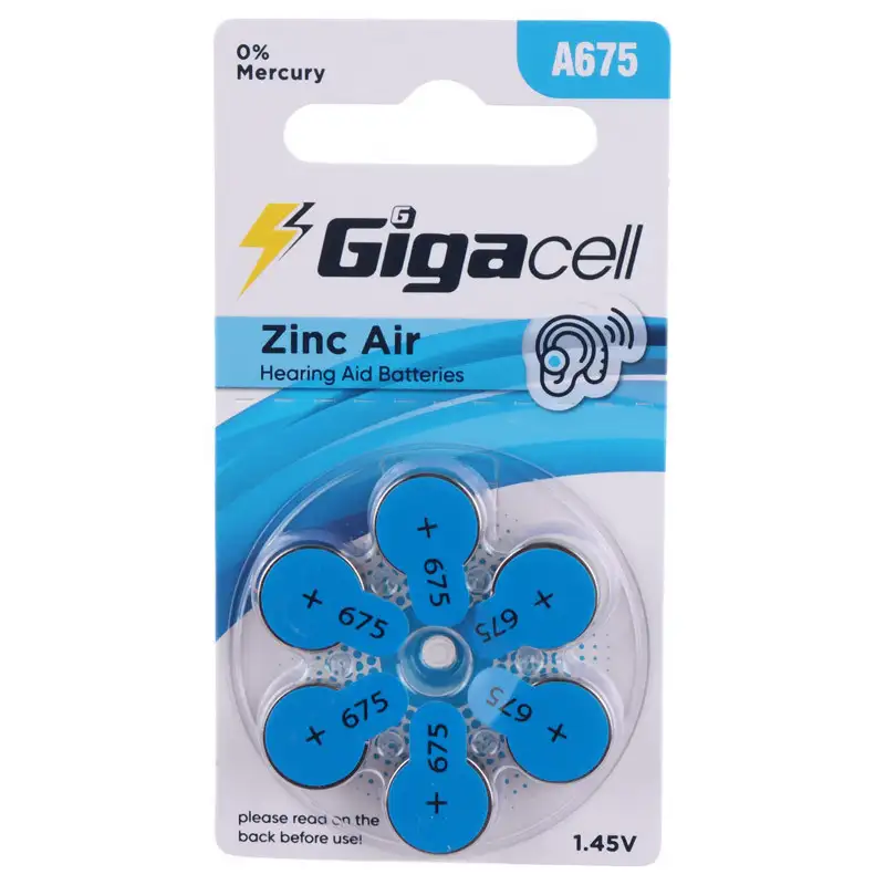 picture باتری سمعکی Gigacell Zinc Air A675 بسته 6 عددی