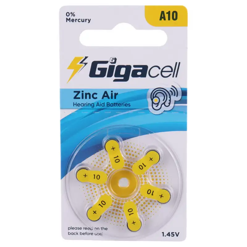 picture باتری سمعکی Gigacell Zinc Air A10 بسته 6 عددی