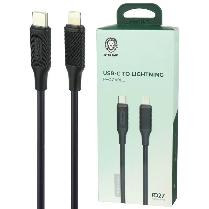 picture کابل تبدیل فست شارژ Green Lion GNPVC27CTLBK Type-C To Lightning PD 27W 1m