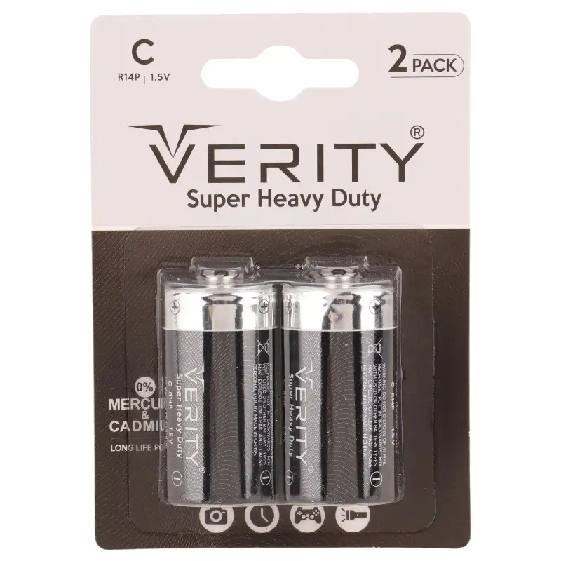 picture باتری دوتایی متوسط Verity Super Heavy Duty R14P 1.5V C