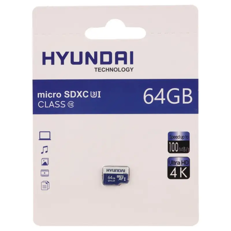 picture رم میکرو 64 گیگ هیوندای Hyundai A1 V30 U3 C10 100MB/s