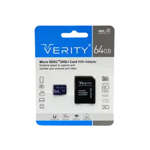 picture کارت حافظه microSDXC وریتی  کلاس 10 استاندارد UHS-I U3 سرعت 80MBps ظرفیت 64 گیگابایت