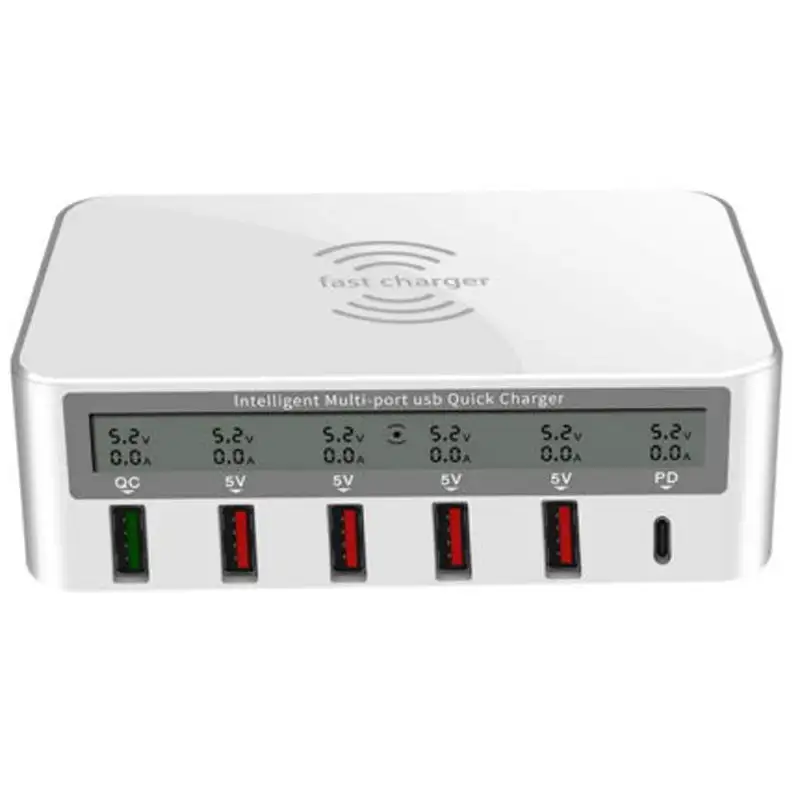 picture شارژر و تستر WLX 818PF 6Port QC3.0 PD 100W Type-C/USB