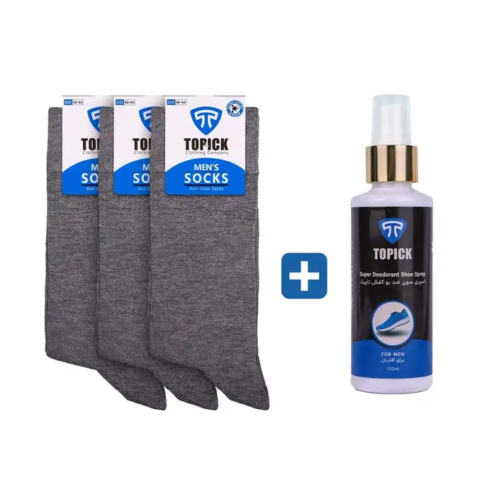 picture جوراب ساق بلند تاپیک با کد MEN'S ANTI-ODOR STOCKING NANO BLACK AND SUPER DEODORANT SHOE SPRAY