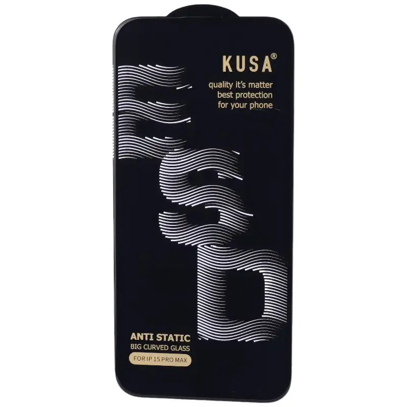 picture گلس آنتی استاتیک Kusa Big Curved آیفون iPhone 15 Pro Max