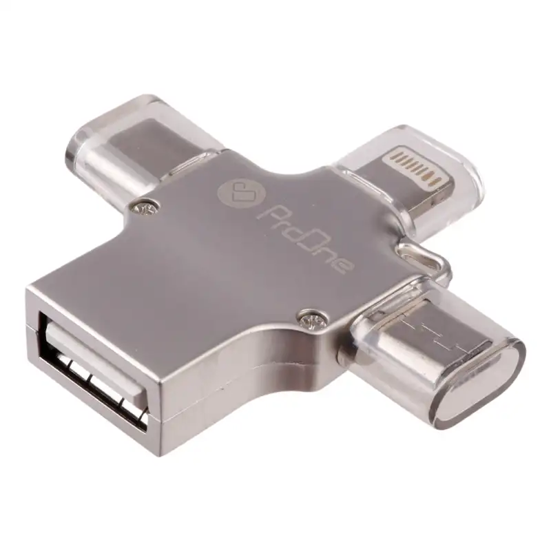 picture تبدیل ProOne PCO04 OTG USB To MicroUSB / Lightning / Type-C