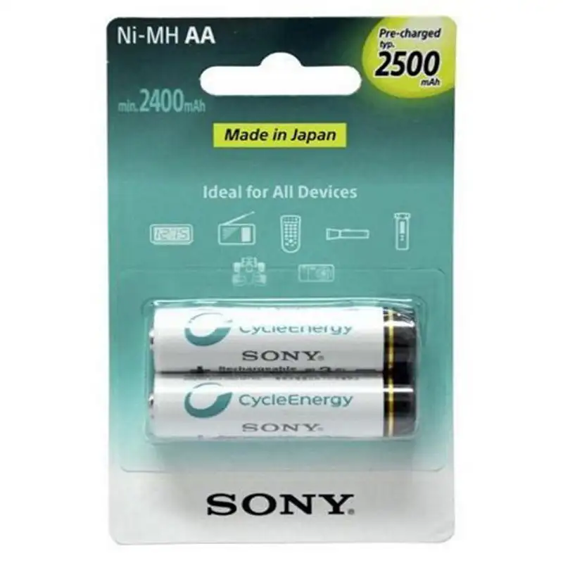 picture باتری قلمی دوتایی شارژی سونی Sony Cycle Energy AA 2500mAh