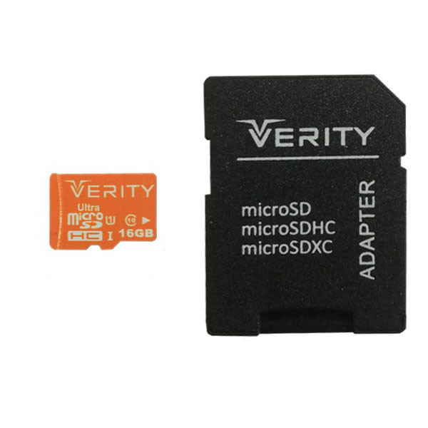 کارت حافظه micro SDHC وریتی مدل high speed کلاس 10 استاندارد UHS-IU1 سرعت 95MBps ظرفیت 16 گیگابایت به همراه آداپتور SD 2289347