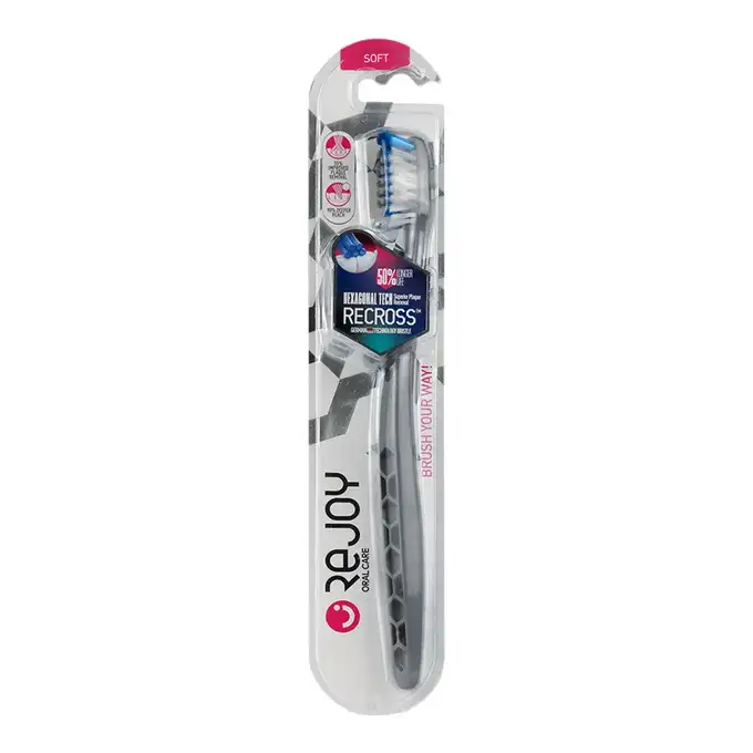 picture مسواک ریجوی با کد 21318050044 ( Rejoy Recross Gray Soft Toothbrush )