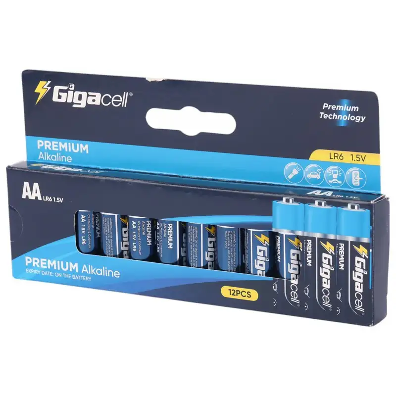 picture پک 12 باتری قلمی Gigacell Premium Alkaline LR6 1.5V AA