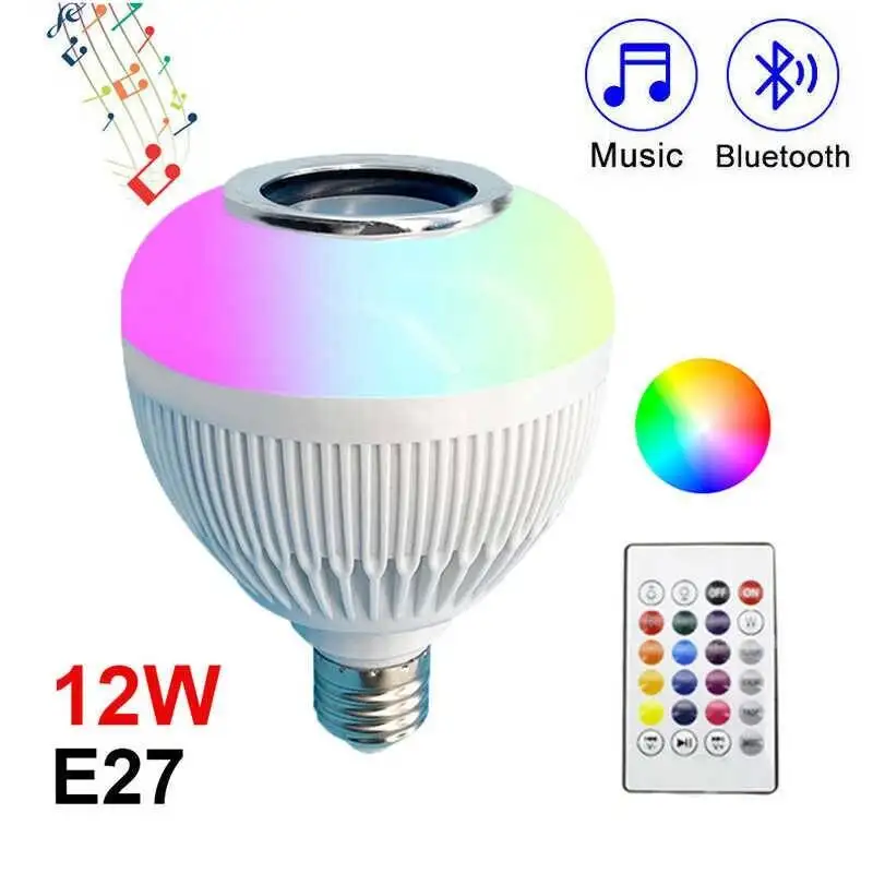 picture لامپ LED اسپیکر دار بلوتوثی Music Bulb WJ-L2 12W E27 + ریموت کنترل