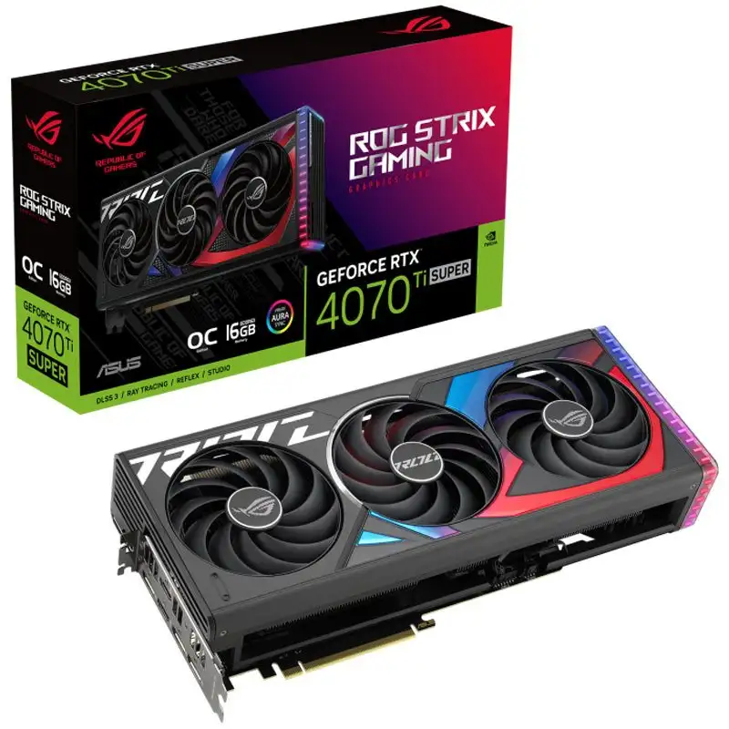 picture کارت گرافیک Asus ROG Strix GeForce RTX 4070 Ti Super OC Edition 16GB GDDR6X 256Bit