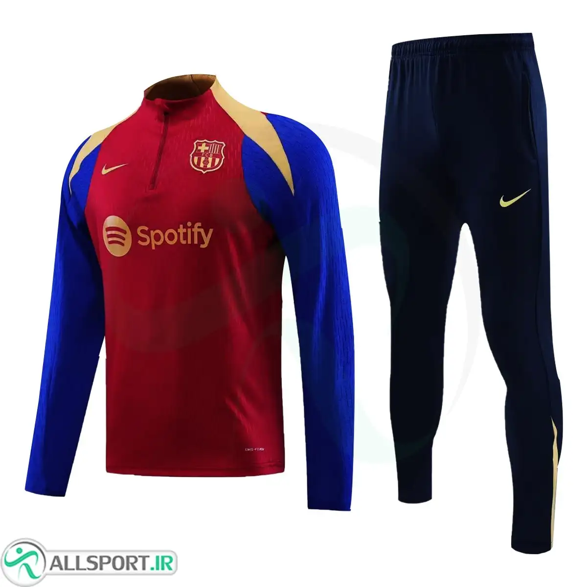 picture ست نیم زیپ شلوار بارسلونا Barcelona 2024-25 Blue Red Tracksuit