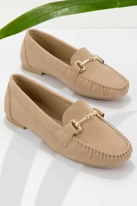 picture کفش کالج بامبی با کد 238295729 ( Camel Nubuk Kadın Loafer Ayakkabı K01542166201 )