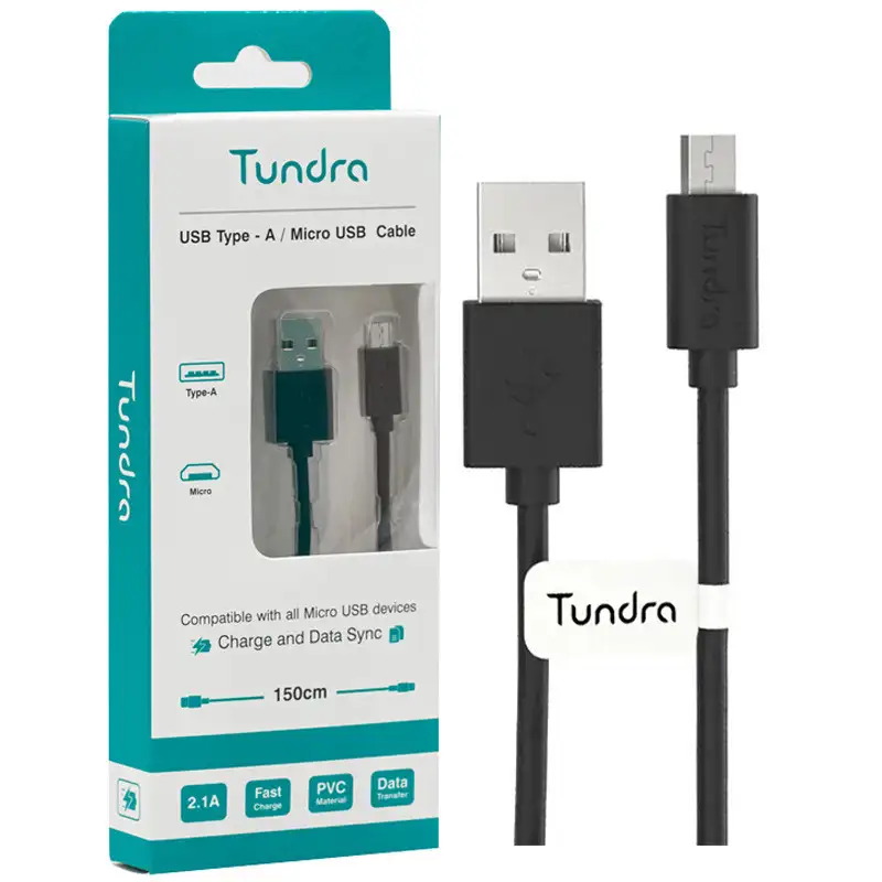 picture کابل میکرو یو اس بی فست شارژ Tundra T10A-U150 2.1A 1.5m