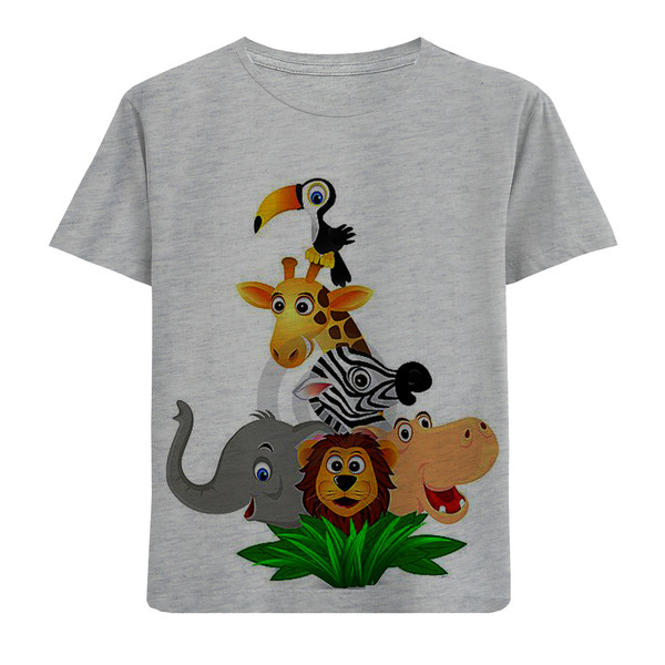 تی شرت پسرانه مدل  کوتاه حیوانات F487 2587270