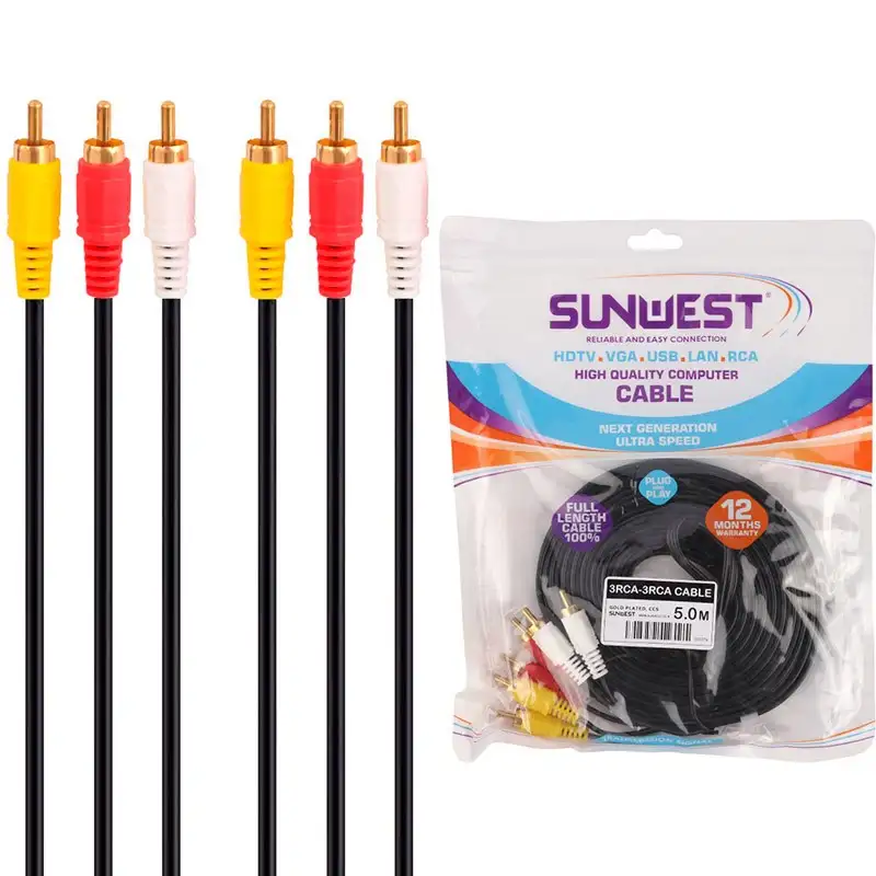 picture کابل 3 به 3 Sunwest AV RCA 5m