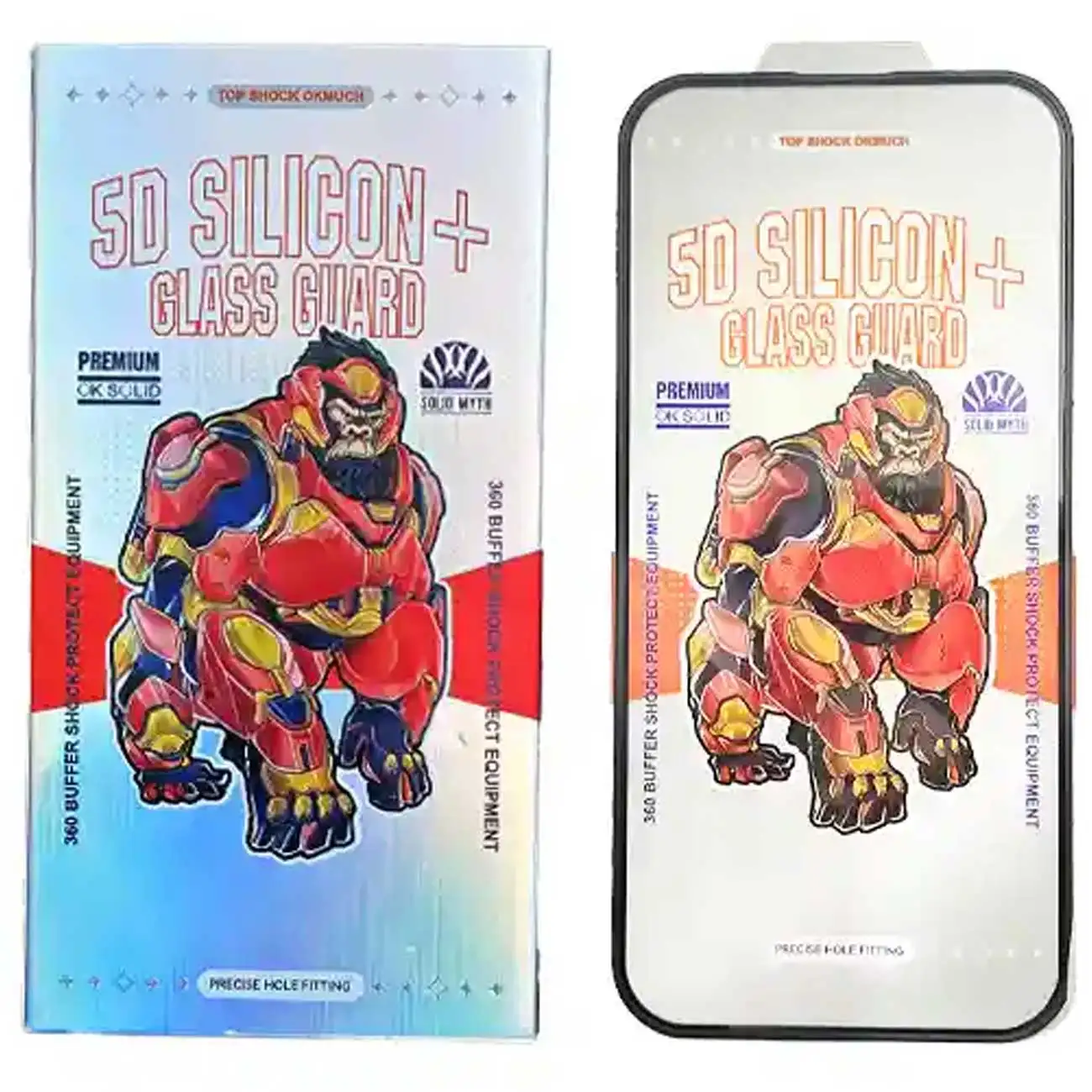 picture گلس آیفون 13 پرومکس ایربگ‌دار 5 بعدی موکوسون 5D Silicon Plus