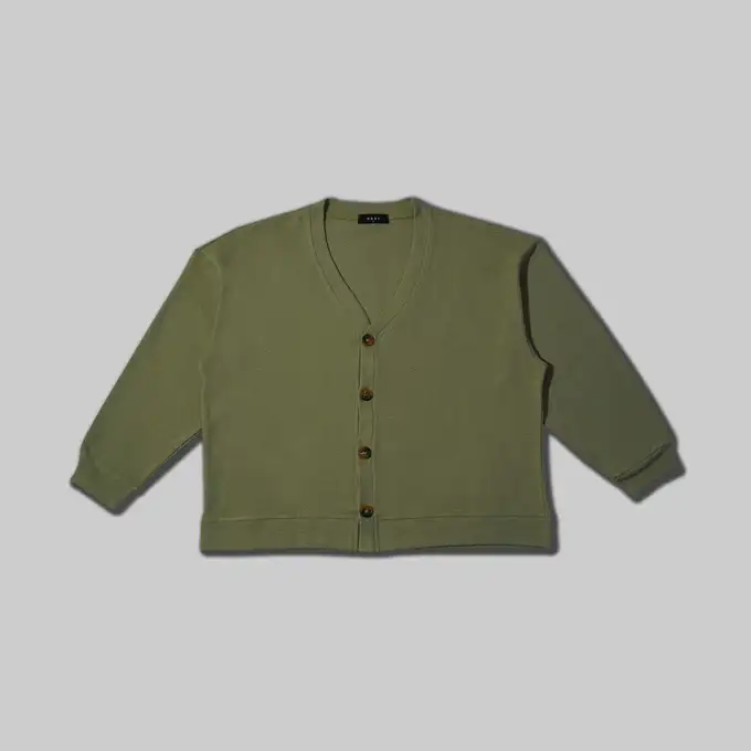 picture بافت گری با کد OLIVE GREEN CARDIGAN