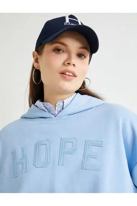 picture سویشرت و هودی کوتون با کد 807894112 ( Oversize Sweatshirt Kapüşonlu Sloganlı )