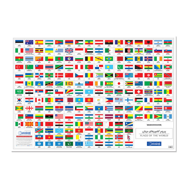 picture پوستر آموزشی پرچم کشورهای جهان گیتاشناسی نوین کد 1281