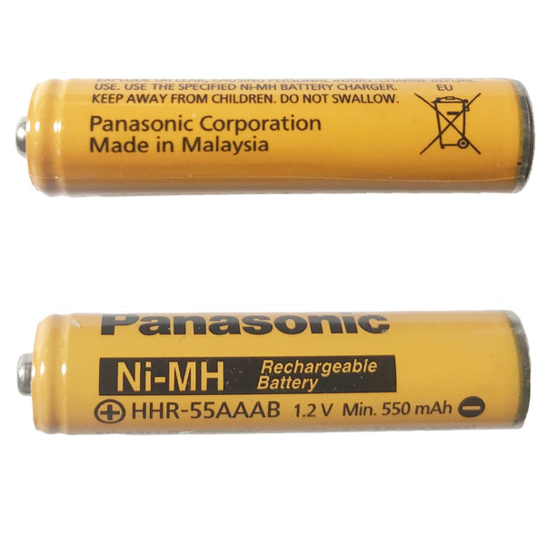 picture باتری نیم قلمی قابل شارژ تلفن بی سیم پاناسونیک مدل Ni-MH/HHR-55AAAB بسته دو عددی