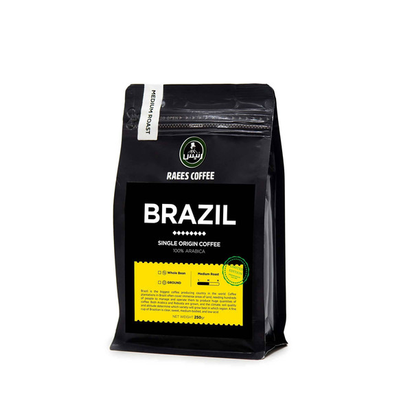 picture دانه قهوه برزیل مدیوم روست رئیس -250 گرم