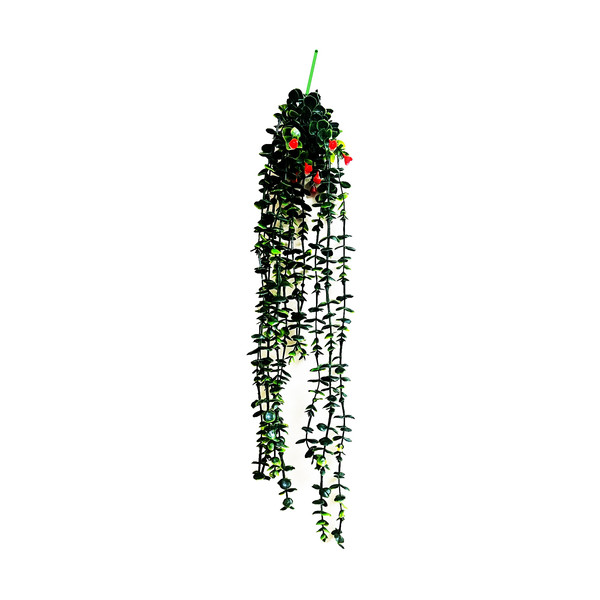گلدان به همراه گل مصنوعی مدل شمشاد شکوفه دار شاخه دار 3827795
