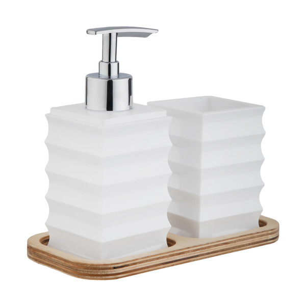 مخزن مایع دستشویی مدل ایت به همراه جا مسواکی  3871820