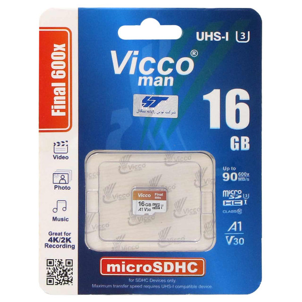 کارت حافظه microSDHC ویکو من مدل final 600x کلاس 10 استاندارد UHS-I U3 سرعت90MBpsظرفیت 16 گیگابایت 3875821