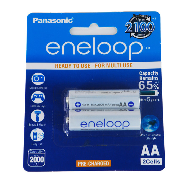 باتری قلمی قابل شارژ پاناسونیک مدل ENELOOP بسته دو عددی 3881062