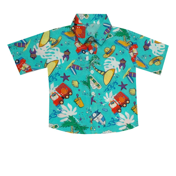 پیراهن پسرانه طرح هاوایی کد 35310 3910070