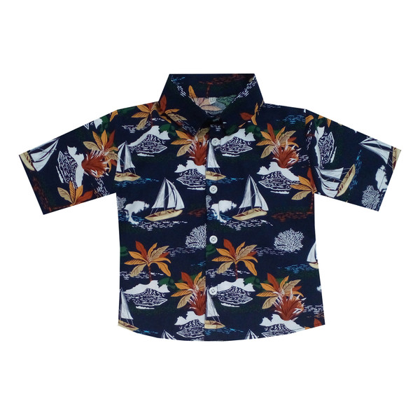 پیراهن پسرانه طرح هاوایی کد 3636 3910275