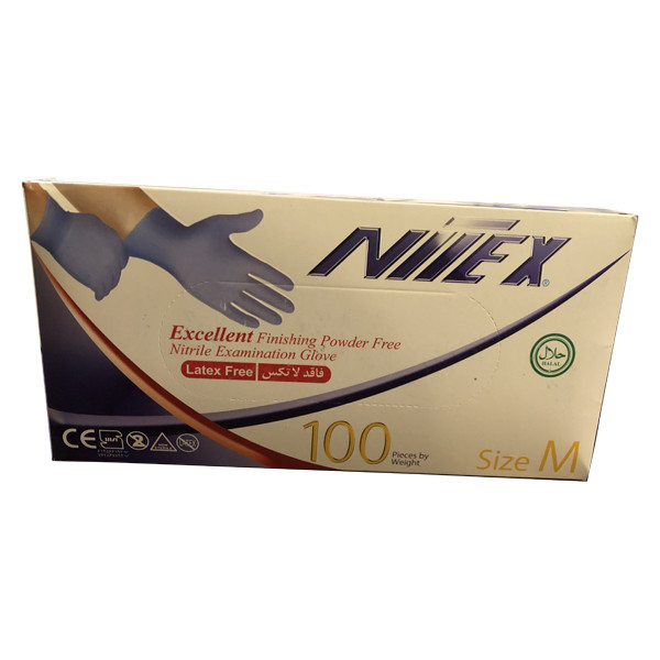 picture دستکش یکبار مصرف نیتریل مدل Nitex سایز M بسته 100 عددی