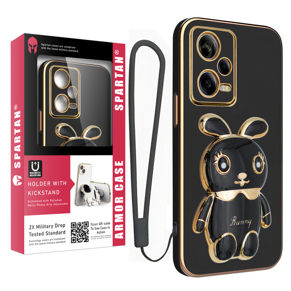 کاور اسپارتان مدل Bunny مناسب برای گوشی موبایل شیائومی Redmi Note 12 Pro به همراه بند نگهدارنده 3916785