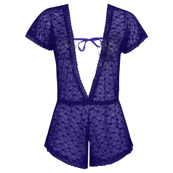 لباس خواب زنانه ماییلدا مدل گیپوری کد 4309-51004 رنگ آبی کاربنی 4020713