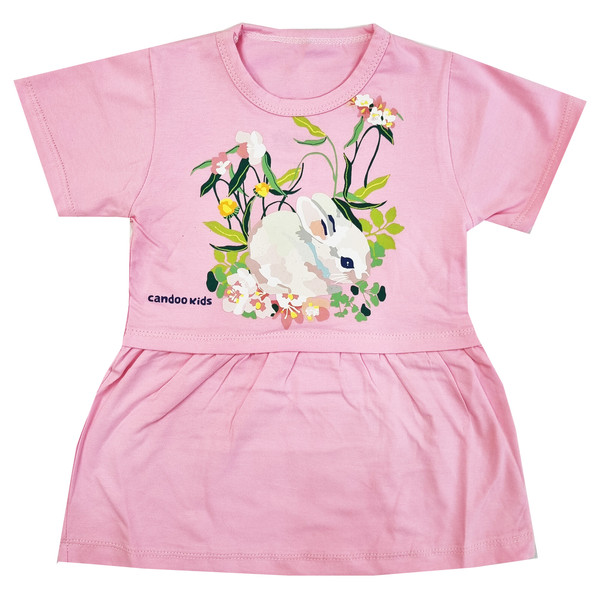 پیراهن دخترانه مدل خرگوش رنگ صورتی 4055939