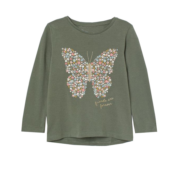 picture تی شرت آستین بلند دخترانه مدل پروانه کد 789