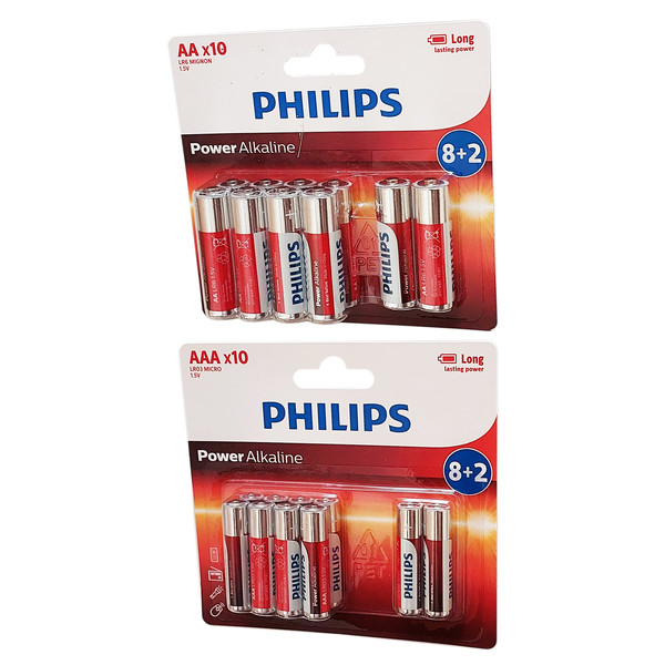 باتری قلمی و نیم قلمی فیلیپس مدل Power-Alkaline بسته 20 عددی 4073788