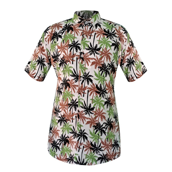 پیراهن آستین کوتاه مردانه مدل هاوایی نخل کد Nakhl-SaGH 4095344