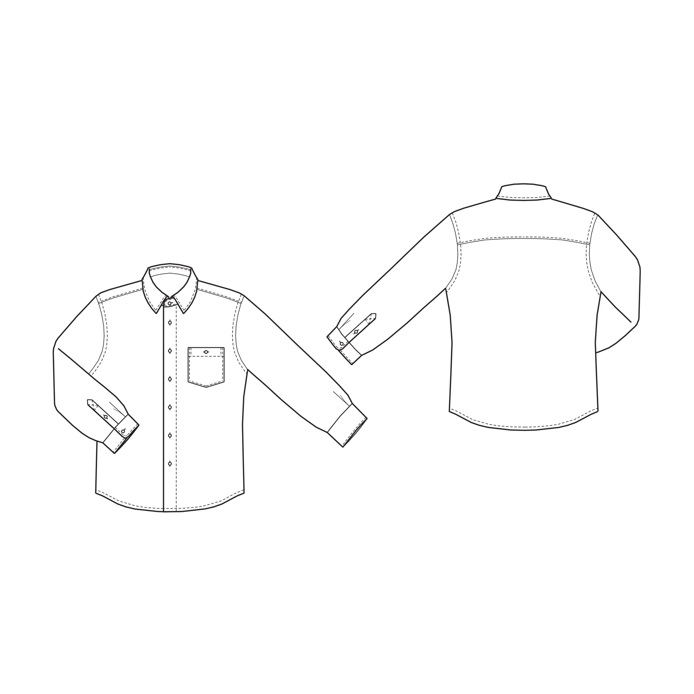 picture الگوی خیاطی پیراهن مردانه مدل کلاسیک متد مولر کد 002