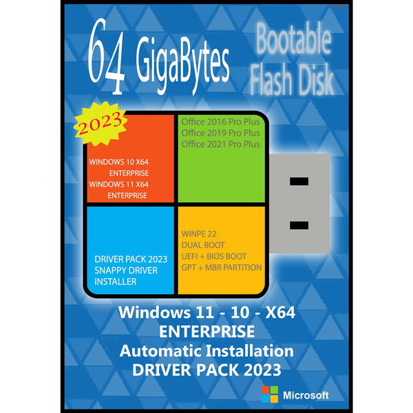 سیستم عامل Windows 11 10 Ent. X64 Driver Pack 2023 Office 2016-19-21 نشر مایکروسافت 4101325