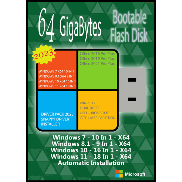 سیستم عامل Windows 7 8.1 10 11 AIO 53in4 X64 2023 - Driver Pack 2023 - Office 16-19-21 نشر مایکروسافت 4101680
