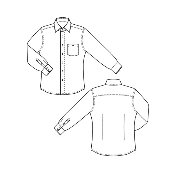 picture الگو خیاطی مدل پیراهن مردانه اسلیم فیت سایز 38 تا 44