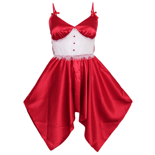 لباس خواب زنانه لورنزا مدل 4437-2072 رنگ قرمز به همراه کش مو 4156351