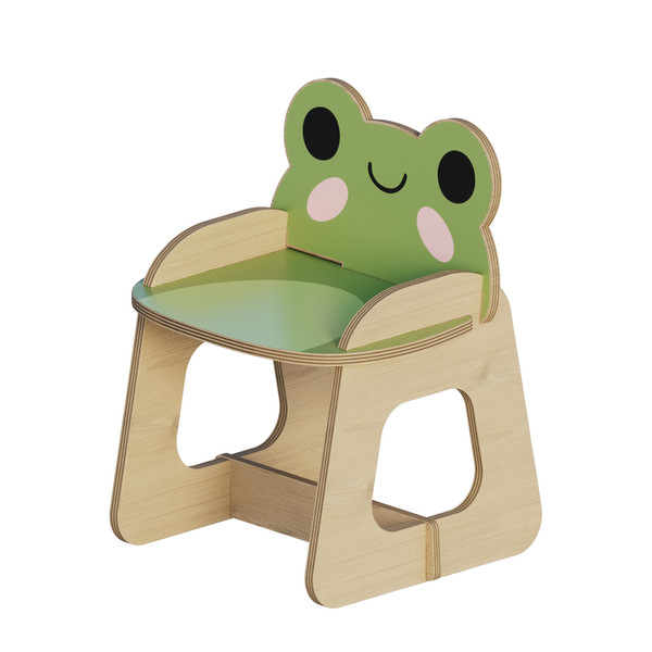 صندلی کودک مدل باغ وحش چوبی طرح قورباغه 4225408